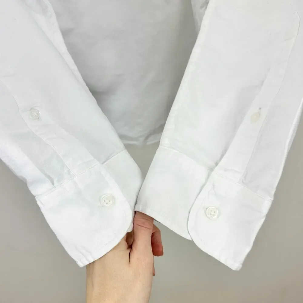 J.Crew Untucked Fit Slim Flex Oxford Shirt Cotton Mens Preppy White Classic XXL - Picture 10 of 12